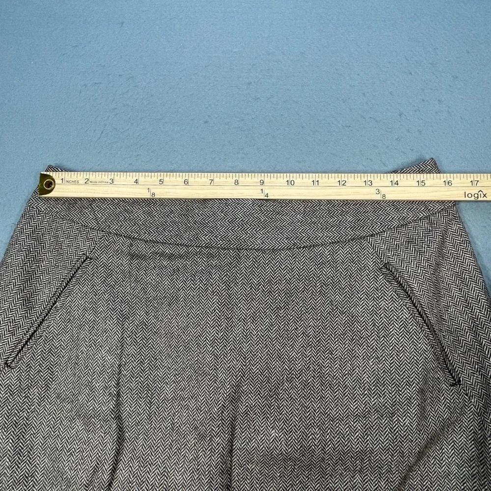 Banana Republic Brown Herringbone Wool Blend A-Line Skirt Women Size 10